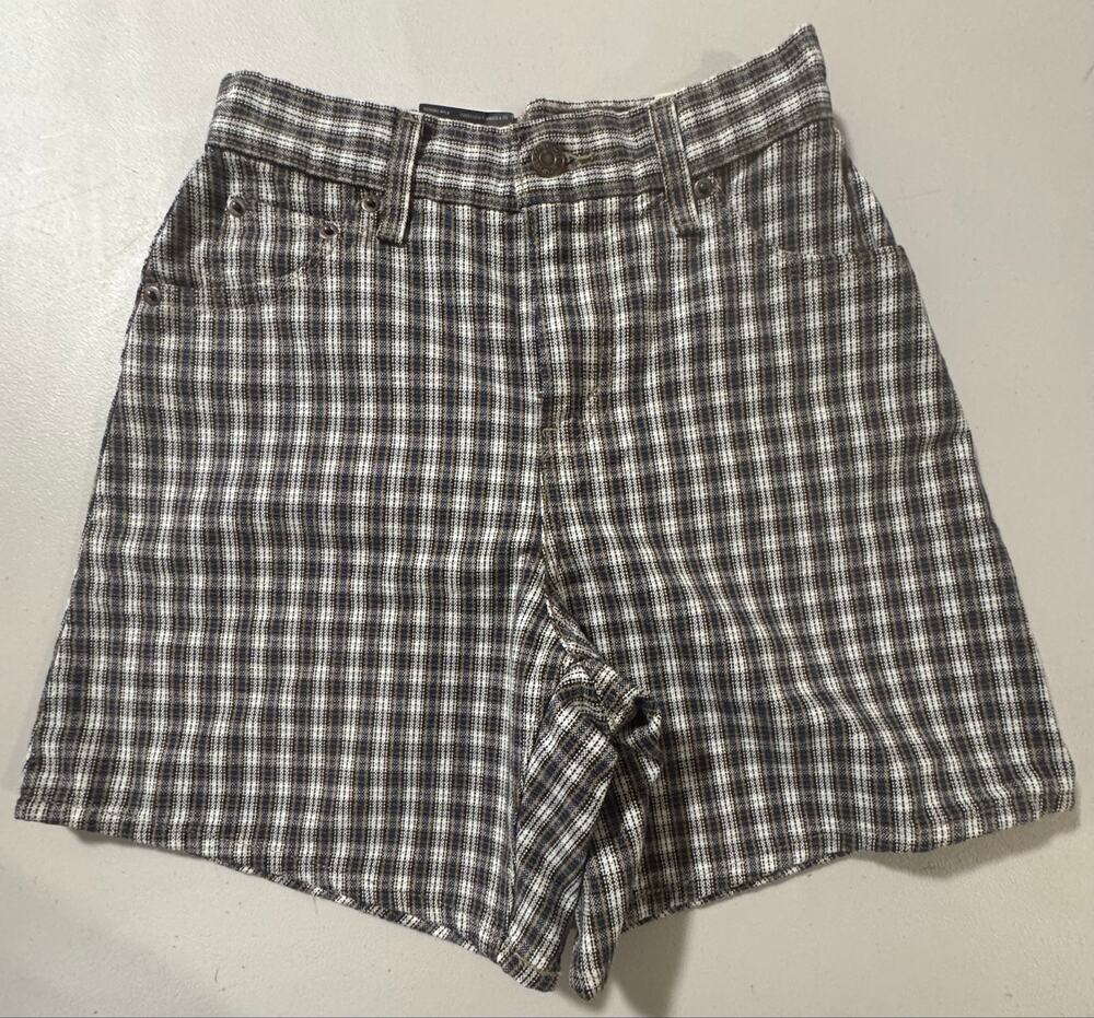 NWT Levi's Premium Plaid Baggy High Rise Shorts Size 23 Milo Jorts Modern E